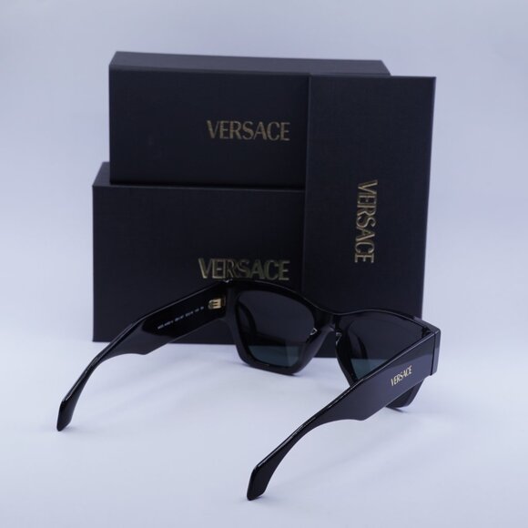 Versace VE4492U GB1/87 Sunglasses Black Square Frame, Dark Grey Lenses